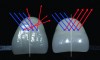 Fig 5. Diffuse reflection (left); mirror reflection (right).